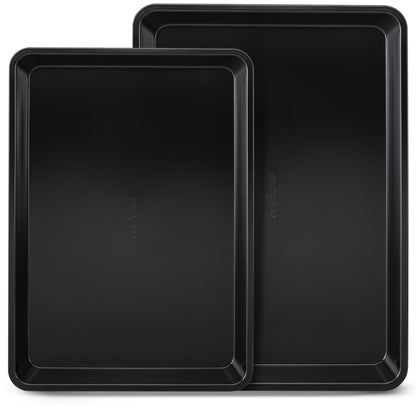 Bageplade til småkager i 2 dele med nonstick-belægning – professionel kvalitet til madlavning og bagning, med sort belægning indvendigt og udvendigt – NC2TRBL.5