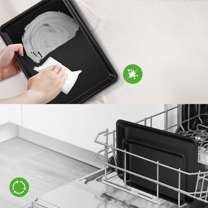 Bageplade til småkager i 2 dele med nonstick-belægning – professionel kvalitet til madlavning og bagning, med sort belægning indvendigt og udvendigt – NC2TRBL.5