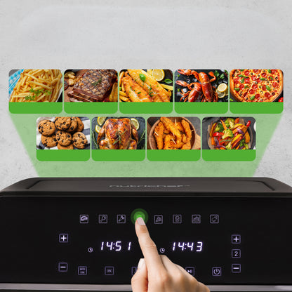 Fritadeira de ar quente com dois cestos de 4,4 Qt - panela elétrica sem óleo com visor digital personalizável e janela transparente (preta) - NCAF5508AT.5