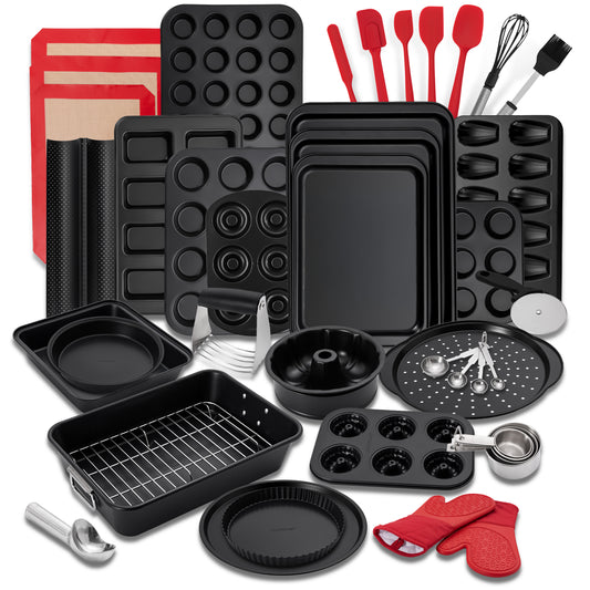 42-Piece Nonstick Bakeware Set - Perfect Baking Results - Carbon Steel - NCBBS40