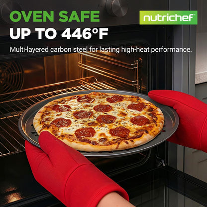 Nepriľnavý plech na pizzu 12.8 – rovnomerné pečenie, uhlíková oceľ, sivý – BKNCBS10SPIZZAP
