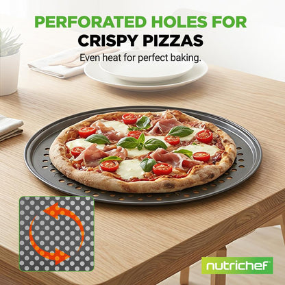 Nepriľnavý plech na pizzu 12.8 – rovnomerné pečenie, uhlíková oceľ, sivý – BKNCBS10SPIZZAP