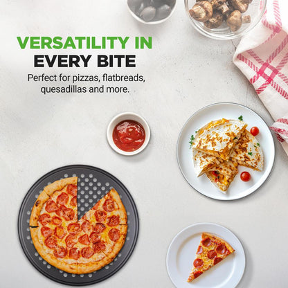 Nepriľnavý plech na pizzu 12.8 – rovnomerné pečenie, uhlíková oceľ, sivý – BKNCBS10SPIZZAP