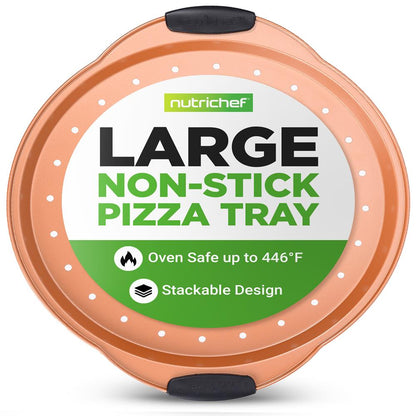 13 nepiedegošas picas pannas, viegli tīrāmas, no oglekļa tērauda, vara krāsā — BKNCSBS52SPIZZAP