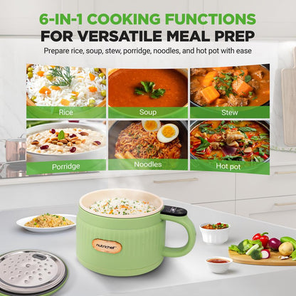 Portable Rice Cooker Rapid Cooking Non-Stick Ceramic Green - NC12BGREEN
