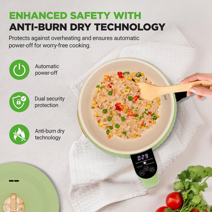 Portable Rice Cooker Rapid Cooking Non-Stick Ceramic Green - NC12BGREEN