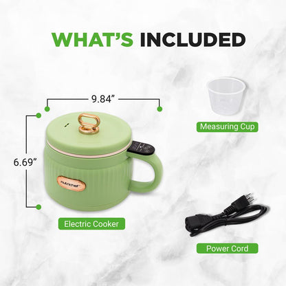 Portable Rice Cooker Rapid Cooking Non-Stick Ceramic Green - NC12BGREEN