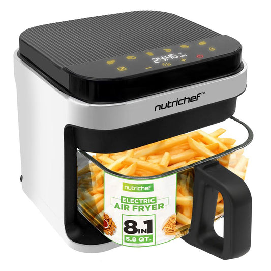 5.8QT Air Fryer Quick Cooking Transparent Bowl White - NCAF539TW