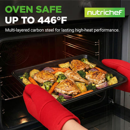 Stabelbart bagesæt med nonstick-belægning, nem at løsne, kulstofstål, sort – NCBK6BK