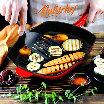 Padella grill in ghisa da 11" con segni di grigliatura perfetti e rivestimento in smalto porcellanato - NCCIES47