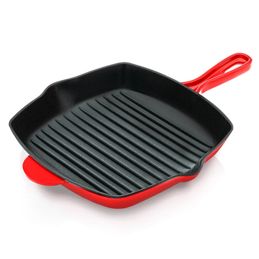 11 Cast Iron Grill Pan Perfect Grill Marks Porcelain Enamel Coating - NCCIES47