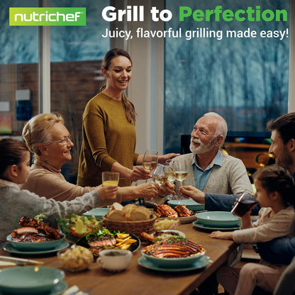 Presse-gril en fonte – accélère la cuisson – poignée en bois de hêtre – NCCIPRES