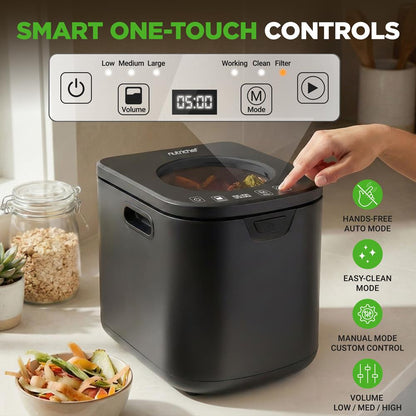 Compostador de cocina eléctrico de 4 l, autolimpiante, sin olores y de bajo ruido, convierte los residuos de alimentos en fertilizante (gris) - NCCMP4LGY