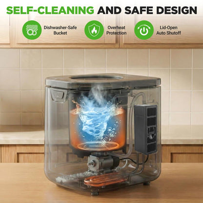 Compostador de cocina eléctrico de 4 l, autolimpiante, sin olores y de bajo ruido, convierte los residuos de alimentos en fertilizante (gris) - NCCMP4LGY