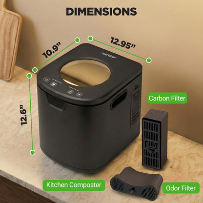 Compostador de cocina eléctrico de 4 l, autolimpiante, sin olores y de bajo ruido, convierte los residuos de alimentos en fertilizante (gris) - NCCMP4LGY