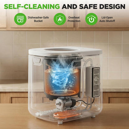 Compostador eléctrico de cocina de 4 l, autolimpiante, sin olores y de bajo ruido, convierte los residuos de alimentos en fertilizante (blanco) - NCCMP4LWH