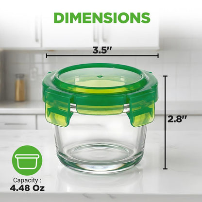 24-Piece Glass Food Storage Set Airtight Leak-Proof Stackable 4.48oz - NCGLBAB