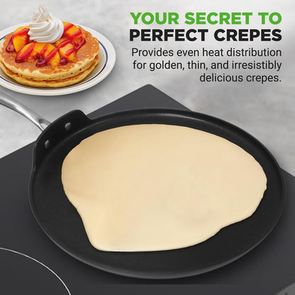 12 Nonstick Crepe Pan Even Heating Hard-Anodized Dishwasher Safe - NCHAC45