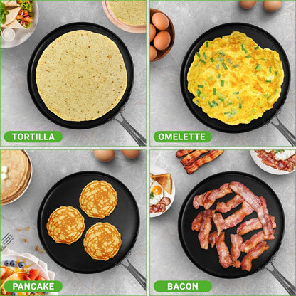 12 Nonstick Crepe Pan Even Heating Hard-Anodized Dishwasher Safe - NCHAC45