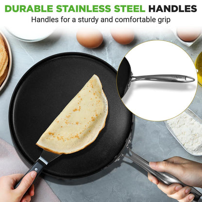 12 Nonstick Crepe Pan Even Heating Hard-Anodized Dishwasher Safe - NCHAC45