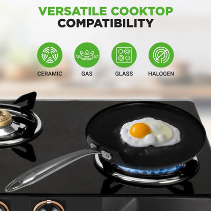12 Nonstick Crepe Pan Even Heating Hard-Anodized Dishwasher Safe - NCHAC45