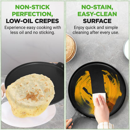 12 Nonstick Crepe Pan Even Heating Hard-Anodized Dishwasher Safe - NCHAC45