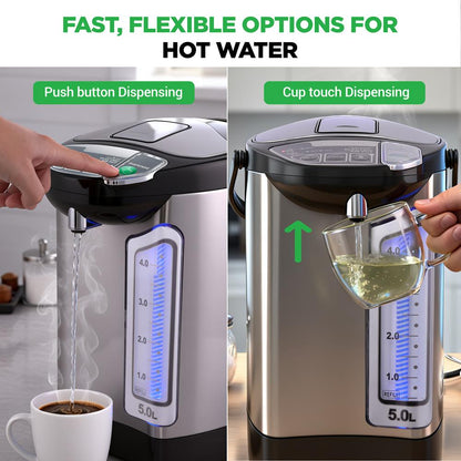 Bouilloire électrique 5 L à chauffe instantanée en acier inoxydable - NCHUB35