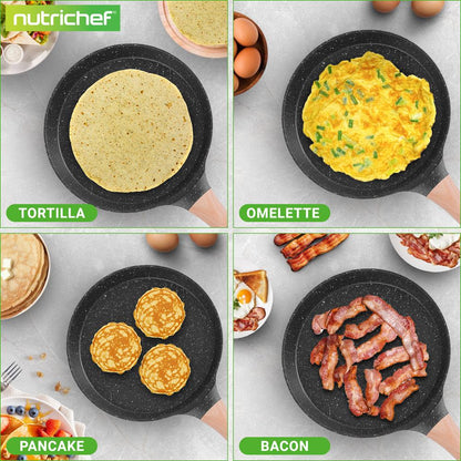 Non-Stick Crepe Pan Even Heat Marble Coating Includes Spreader - NCMKCP0024BK
