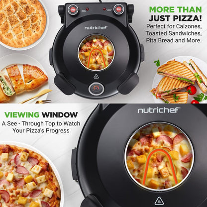 Cuptor electric pentru pizza 12", gătire precisă, piatră antiaderentă - NCPZTP120BK
