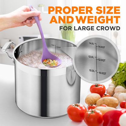 14 Qt Stock Pot - Even Heat Induction Ready Stainless Steel - NCSPT14Q