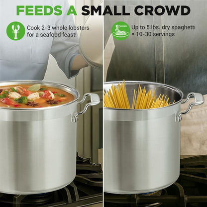 Pentola da brodo da 16 quart a calore uniforme in acciaio inox compatibile con l'induzione - NCSPT16Q