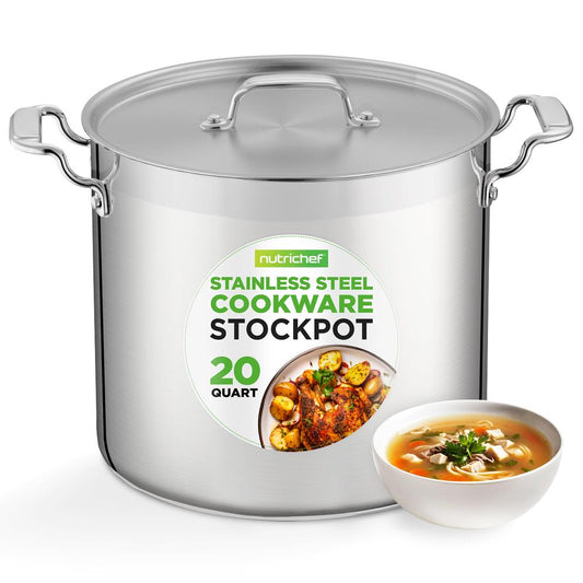 20 Qt Stockpot for Even Heat Stainless Steel Induction Compatible - NCSPT20Q