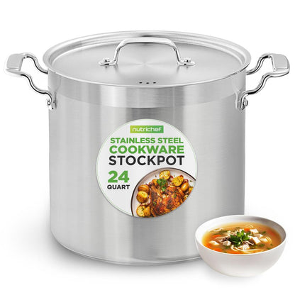 24-Qt-Edelstahl-Suppentopf, gleichmäßige Hitze, induktionsgeeignet – NCSPT24Q