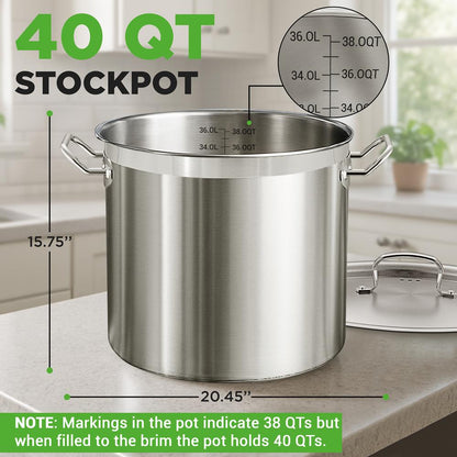 Garnek do gotowania 40 l, stal nierdzewna, równomierne nagrzewanie, przystosowany do indukcji - NCSPT40Q
