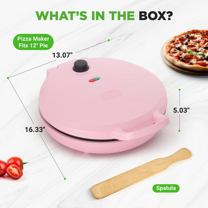 Pöytämallinen pizzanvalmistaja, valmistaa nopeasti 12 pizzaa, tarttumaton pinta, vaaleanpunainen – NCSW837PINK