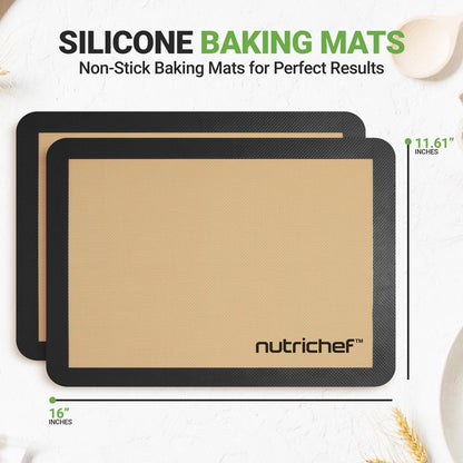 Bakmattor i silikon – non-stick, återanvändbara, livsmedelsklassade, ugnssäkra upp till 480 °F – NUBAFUPABK27