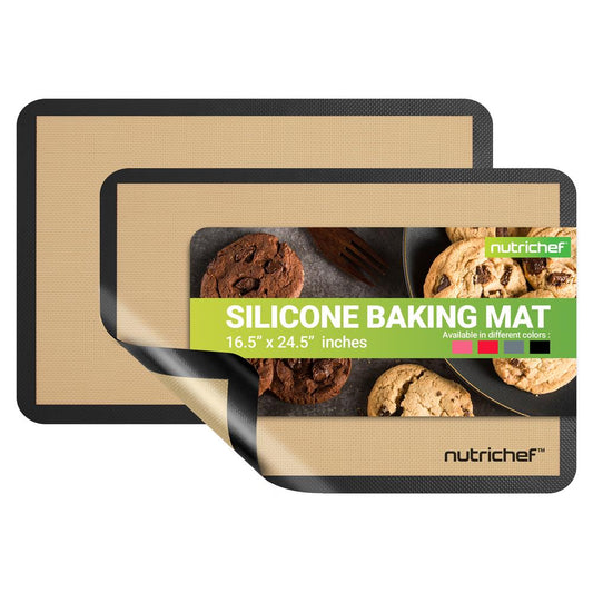 Silicone Baking Mats Non-stick Food-Grade Oven-Safe to 480°F 2 Pack - NUBAPABK14