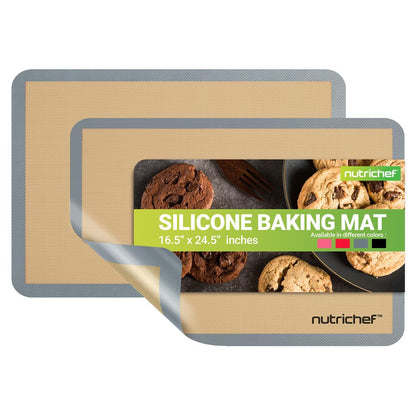 Tappetini da forno in silicone - Antiaderenti, resistenti al forno fino a 480°F, per alimenti, grigi - NUBAPAGR12