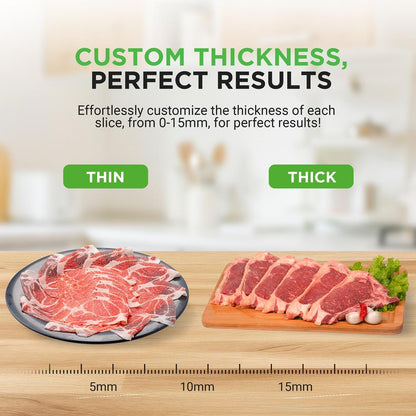 Slicer leictreach feola 200W le lann inchoigeartaithe cruach dhosmálta - NUGJ801