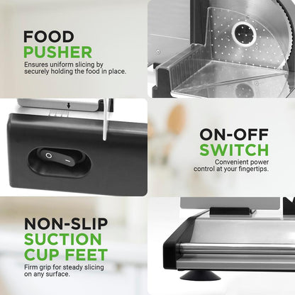 Slicer leictreach feola 200W le lann inchoigeartaithe cruach dhosmálta - NUGJ801
