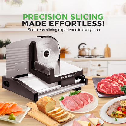 Slicer leictreach feola 200W le lann inchoigeartaithe cruach dhosmálta - NUGJ801