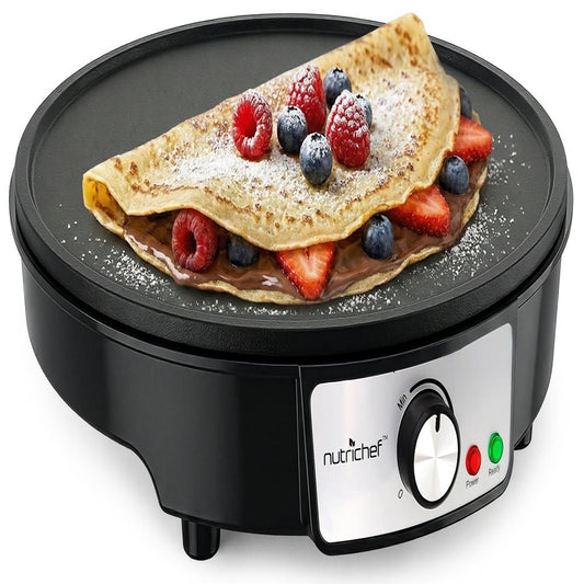 Electric Crepe Maker - Quick Cooking Nonstick 12 Aluminum Griddle - PCRM12