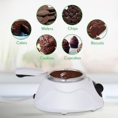 Olla eléctrica para fondue, mantiene caliente el chocolate, 8.8 Oz, color blanco - PKFNMK14