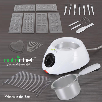 Olla eléctrica para fondue, mantiene caliente el chocolate, 8.8 Oz, color blanco - PKFNMK14