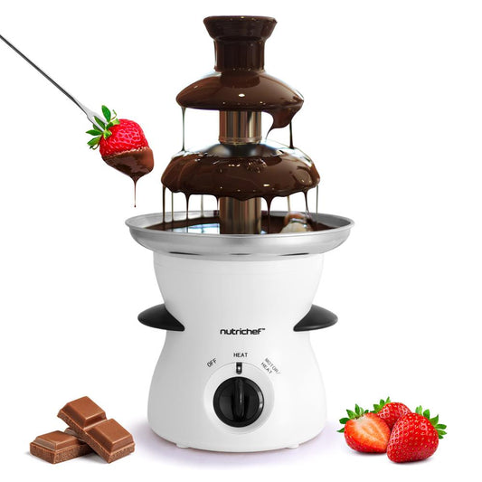 3-Tier Chocolate Fondue Fountain 16oz Stainless Steel Easy Clean - PKFNMK16
