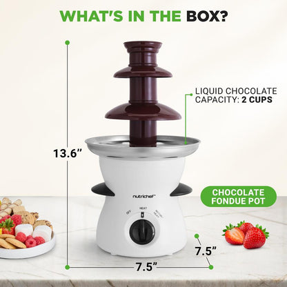 Troposchodová čokoládová fontána na fondue, 16oz, nehrdzavejúca oceľ, jednoduché čistenie – PKFNMK16