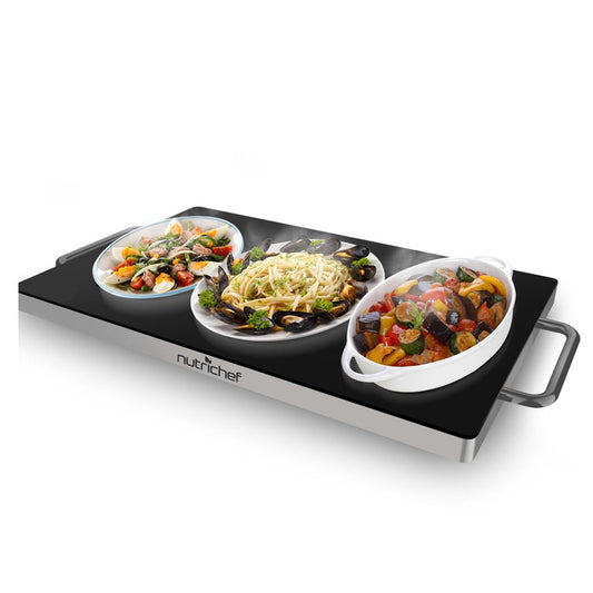 Electric Warming Tray / Food Warmer With Non-Stick Heat-Resistant Glass Plate (19.8 X 11.9 Heating Surface) - PKWTR45
